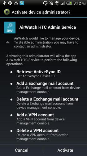 AirWatch HTC Service