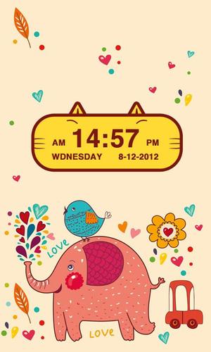 Cute Kitty Cat Clock Widget