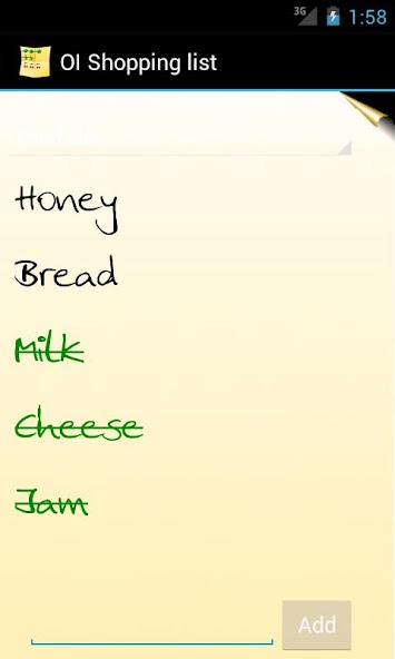 OI Shopping list