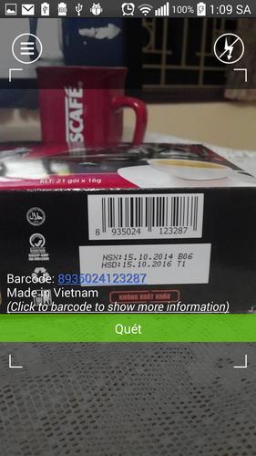 Barcode product lookup origin