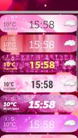 Pink Clock and Weather Widget