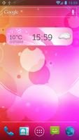 Pink Clock and Weather Widget