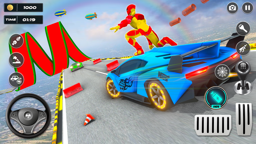 Superhero Car Games: Mega Ramp