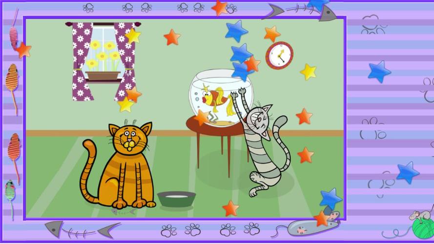 Kids puzzles. Funny cats