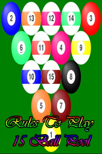 Rules to play 15 Ball Pool