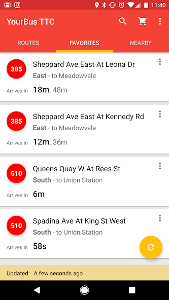 TTC Toronto Bus Tracker