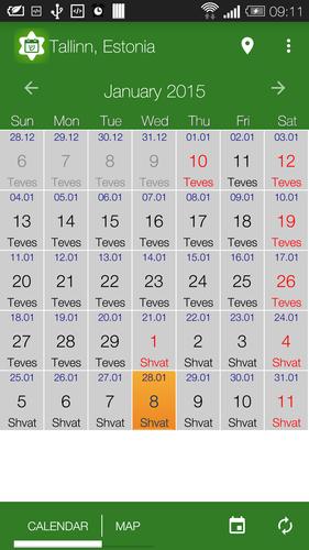 Jewish calendar - Simple Luach