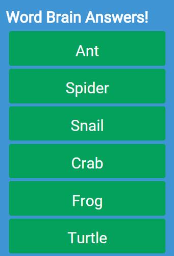 Answers for Word Brain