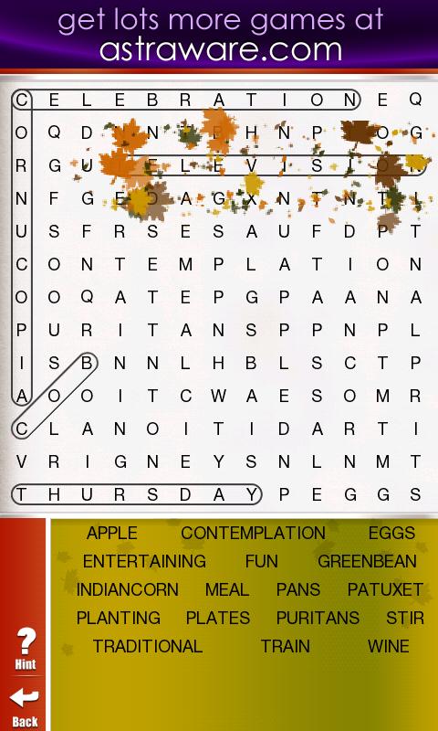 Thanksgiving Wordsearch