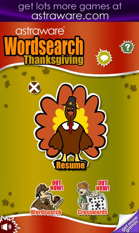 Thanksgiving Wordsearch