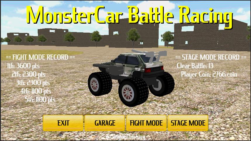 Monster Car Battle Racing