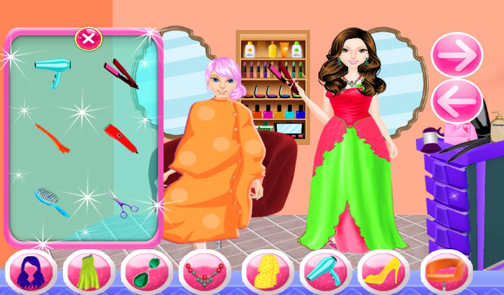 Dress up barber girls games