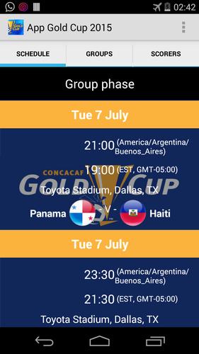 Fixture Gold Cup 2015