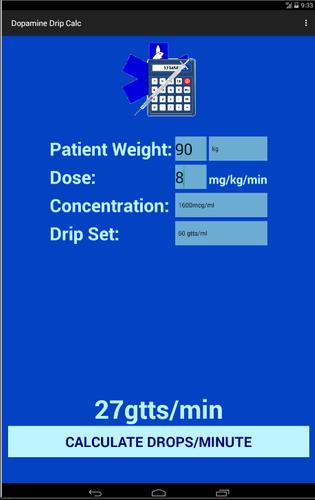 Paramedic Dopamine Calculator