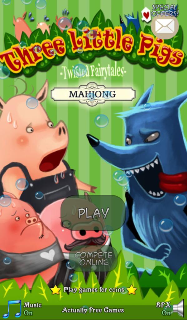 Hidden Mahjong: 3 Little Pigs