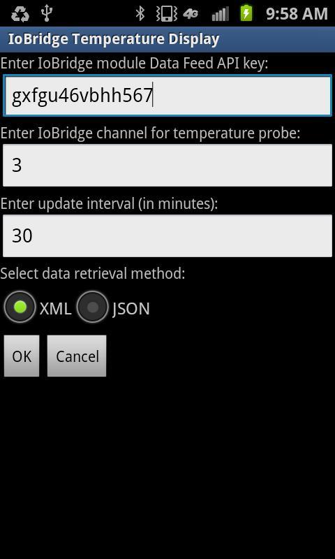 IoBridge Temperature Widget