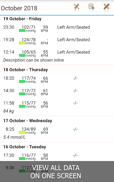 Blood Pressure Log - MyDiary