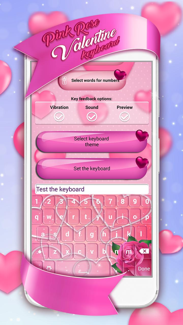 Pink Rose Valentine Keyboard