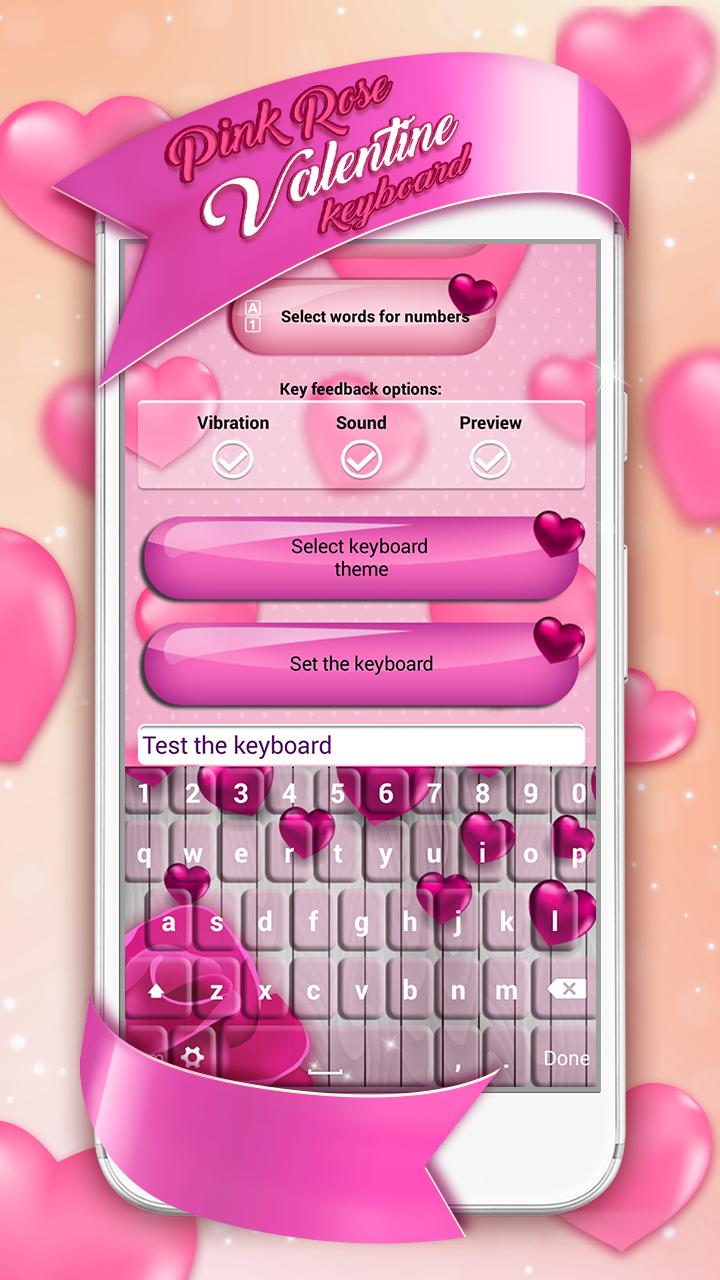 Pink Rose Valentine Keyboard