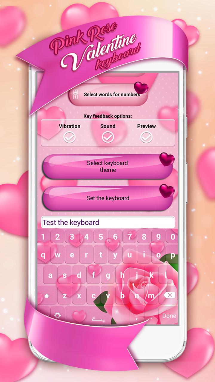 Pink Rose Valentine Keyboard