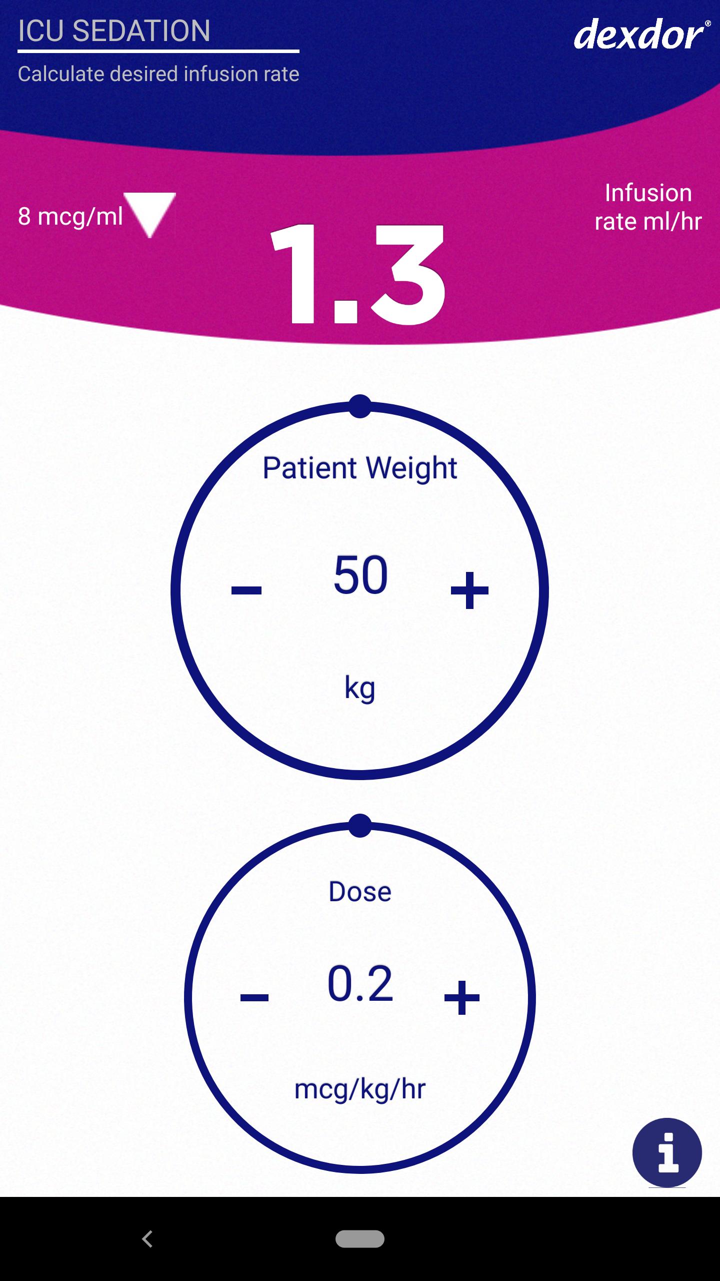 Dexdor Dosing Calculator