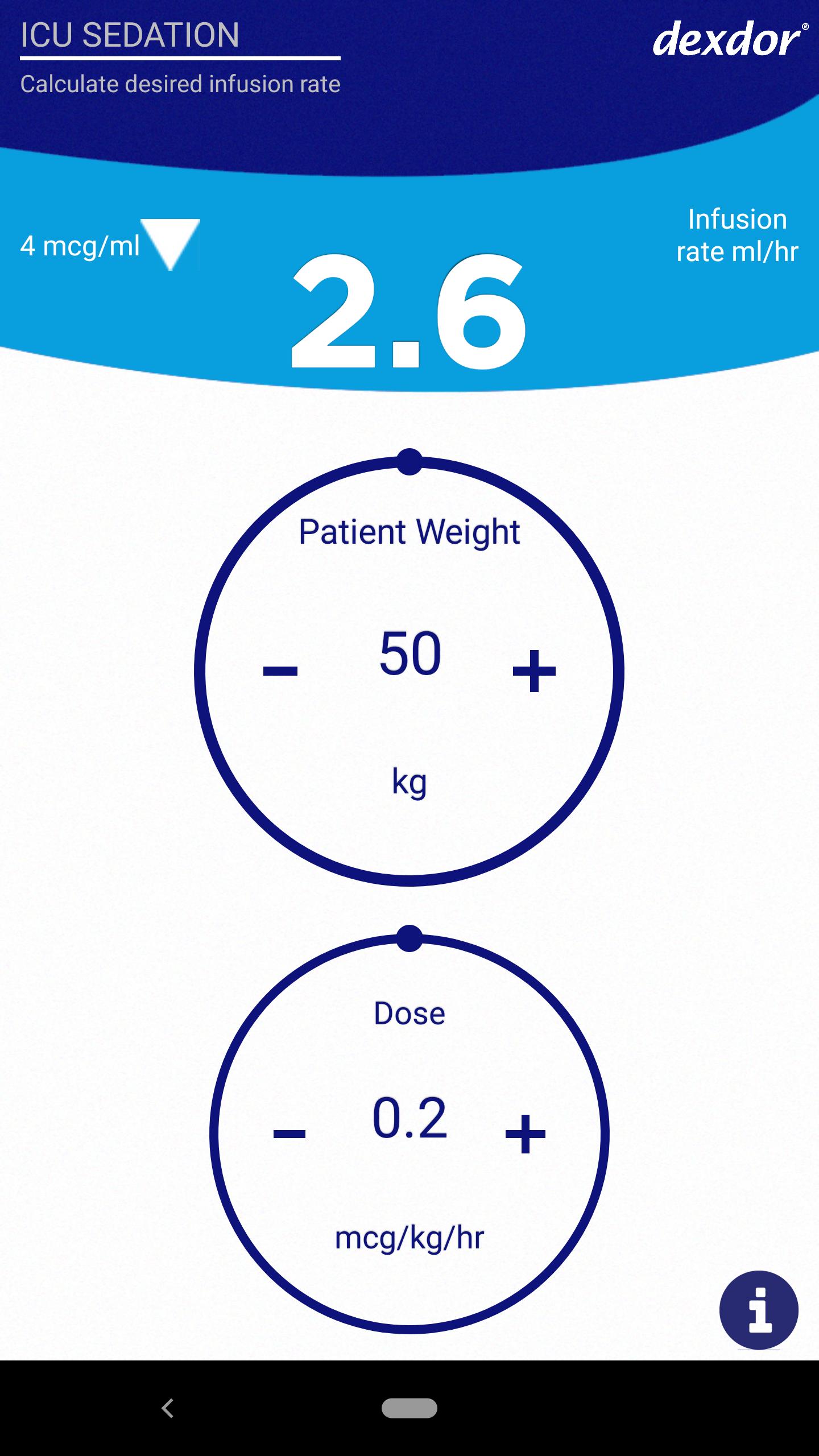 Dexdor Dosing Calculator