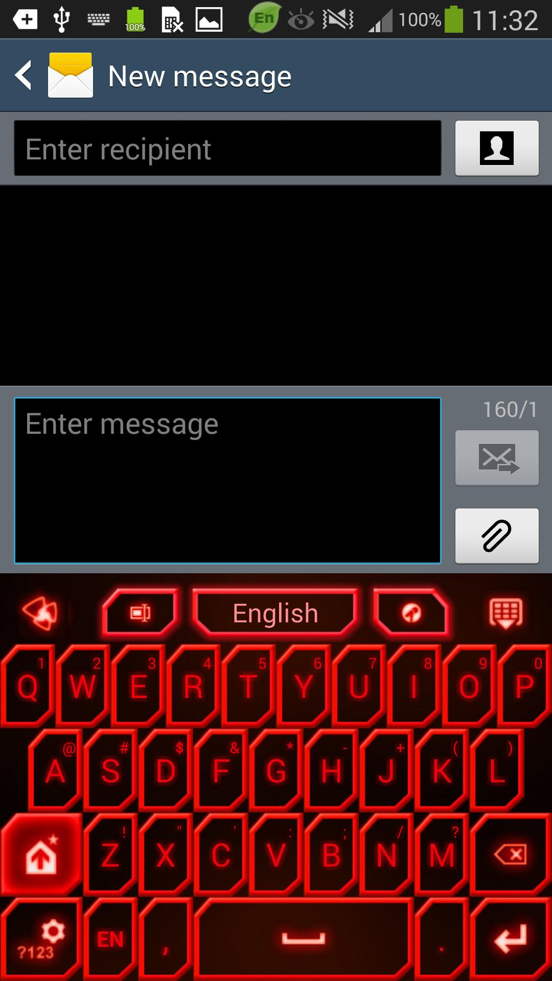 GO Keyboard Red Neon Theme