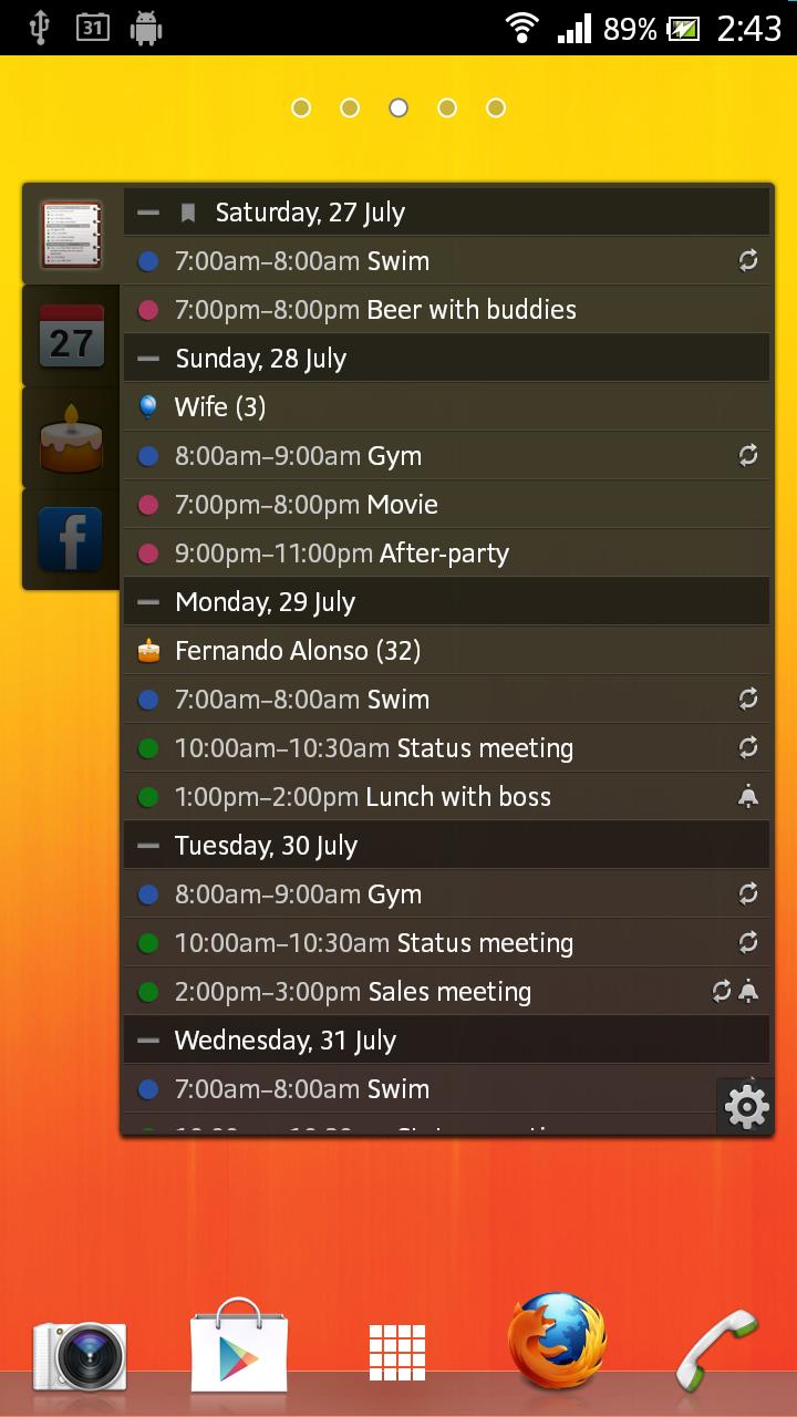 All-in-One Agenda widget