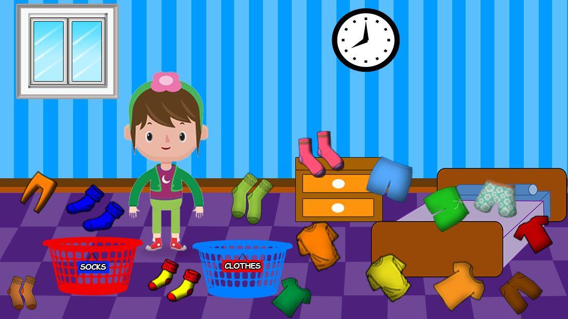 Washing and Ironing Clothes: Kids Laundry Game