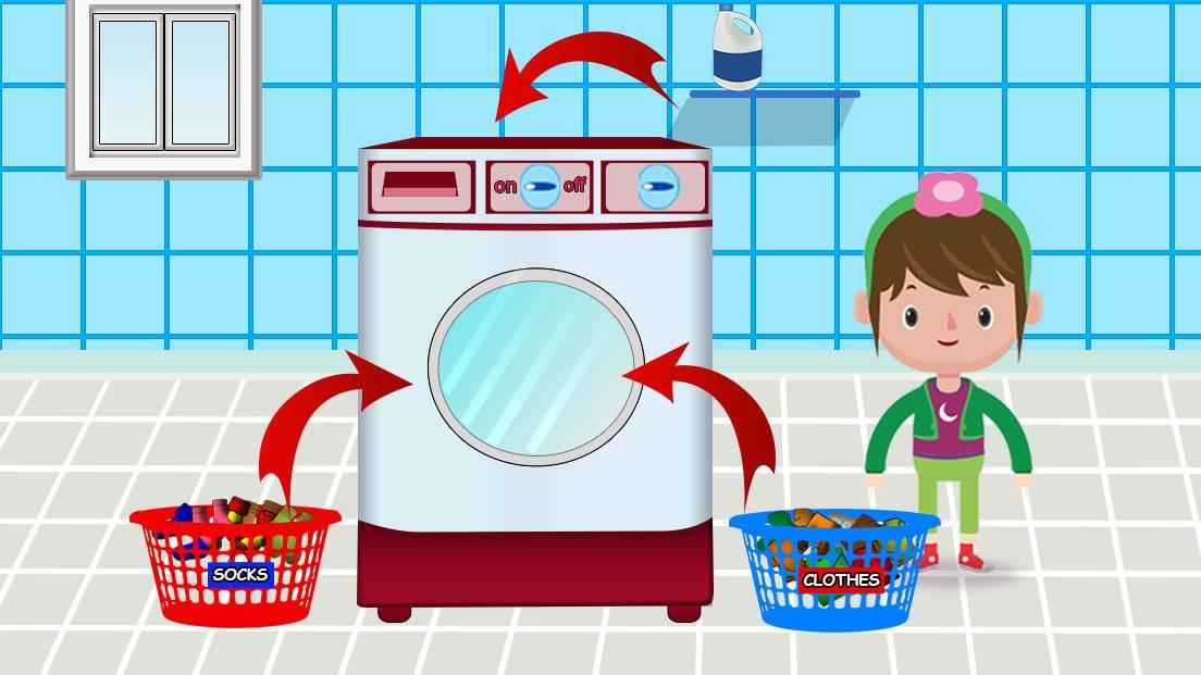 Washing and Ironing Clothes: Kids Laundry Game