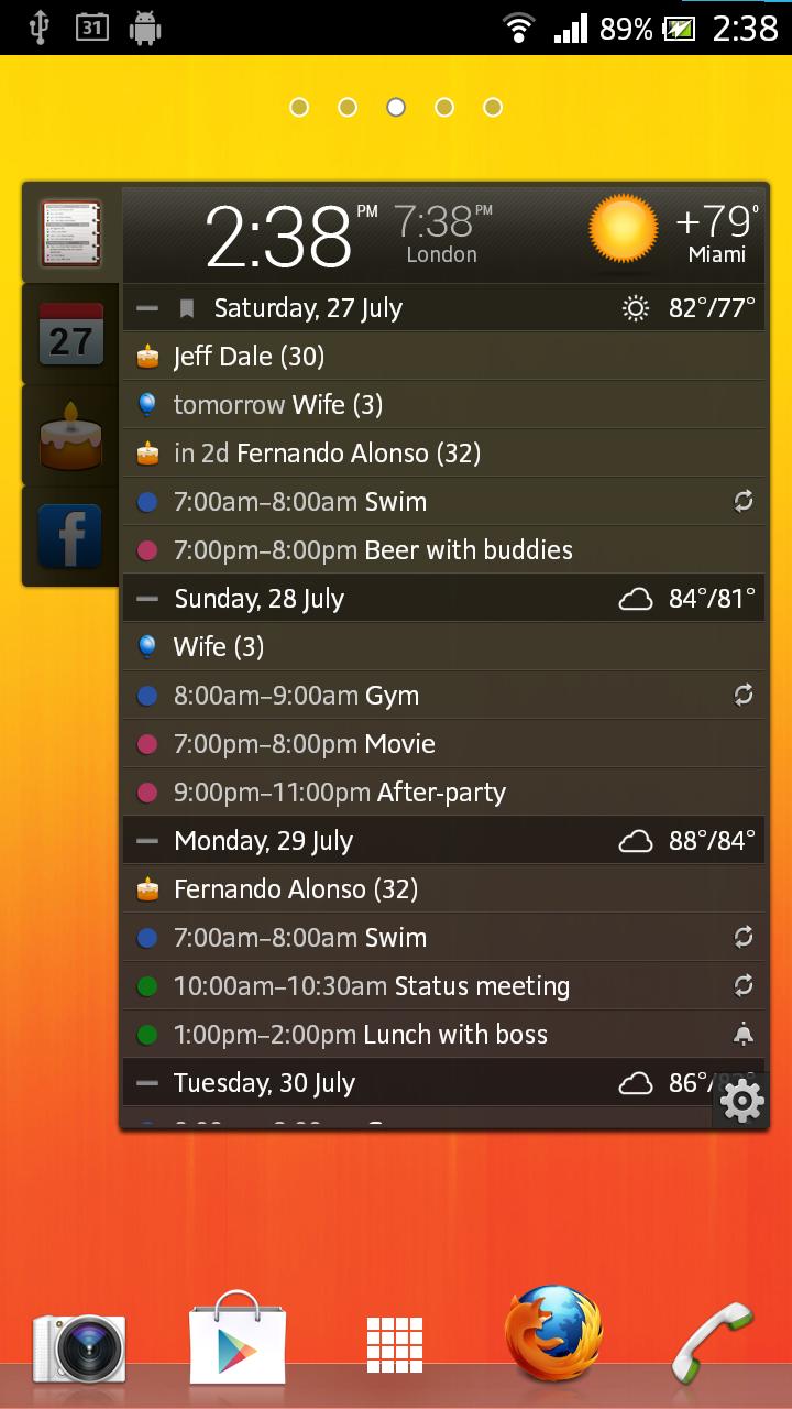 All-in-One Agenda widget