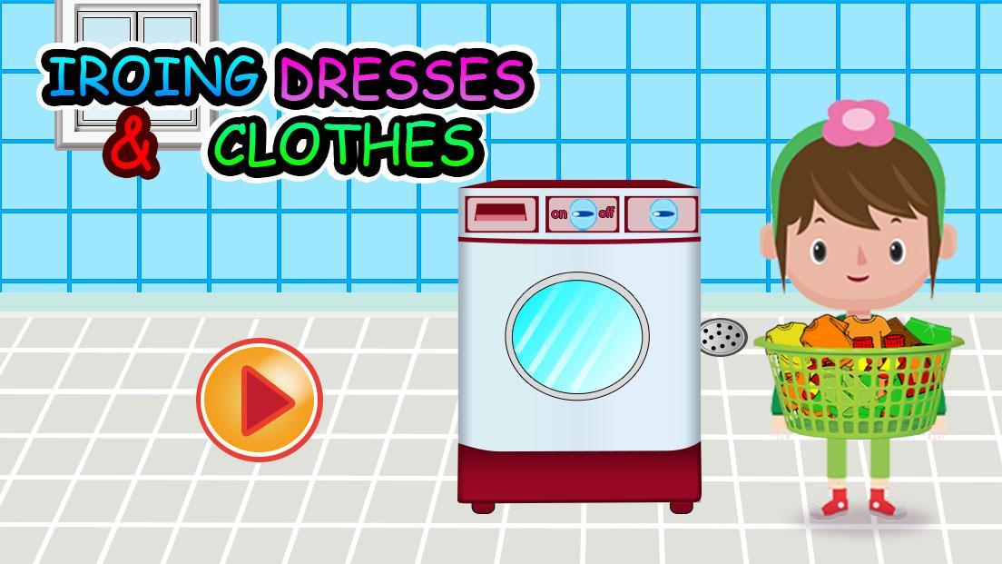 Washing and Ironing Clothes: Kids Laundry Game