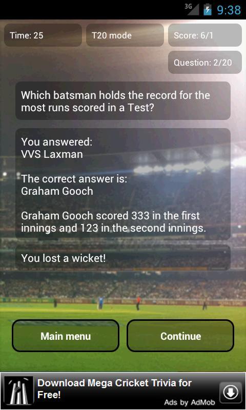 Mega Cricket Trivia