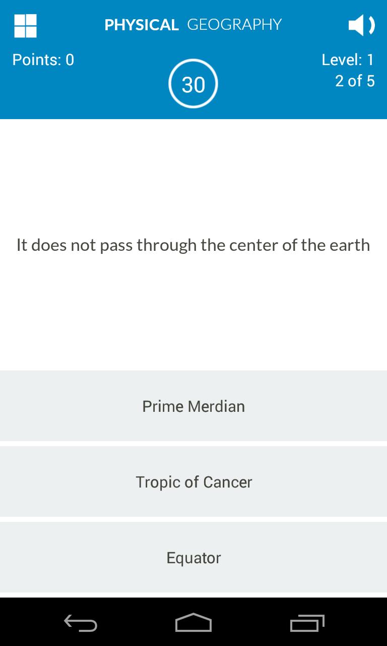 Physical Geography Quiz Game