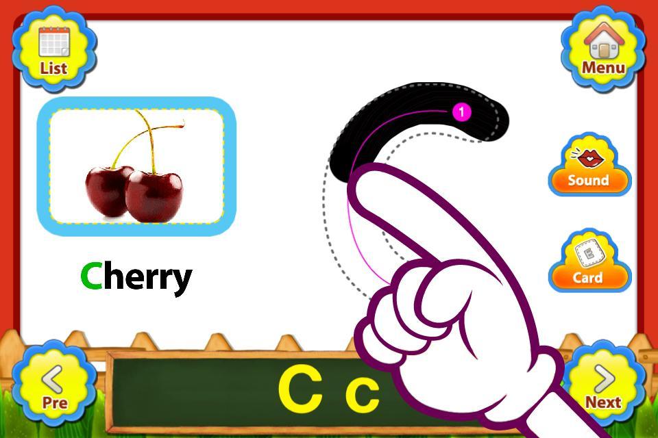 ABC Fruits English Flashcards