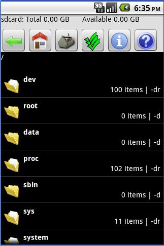 File explorer: SD card folder