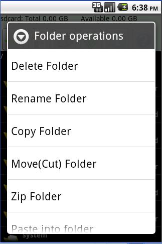 File explorer: SD card folder