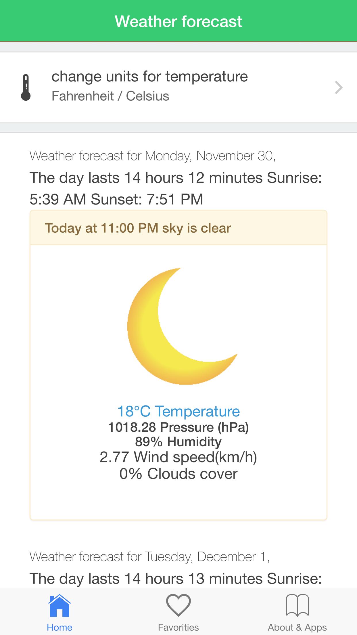 Weather forecast climate