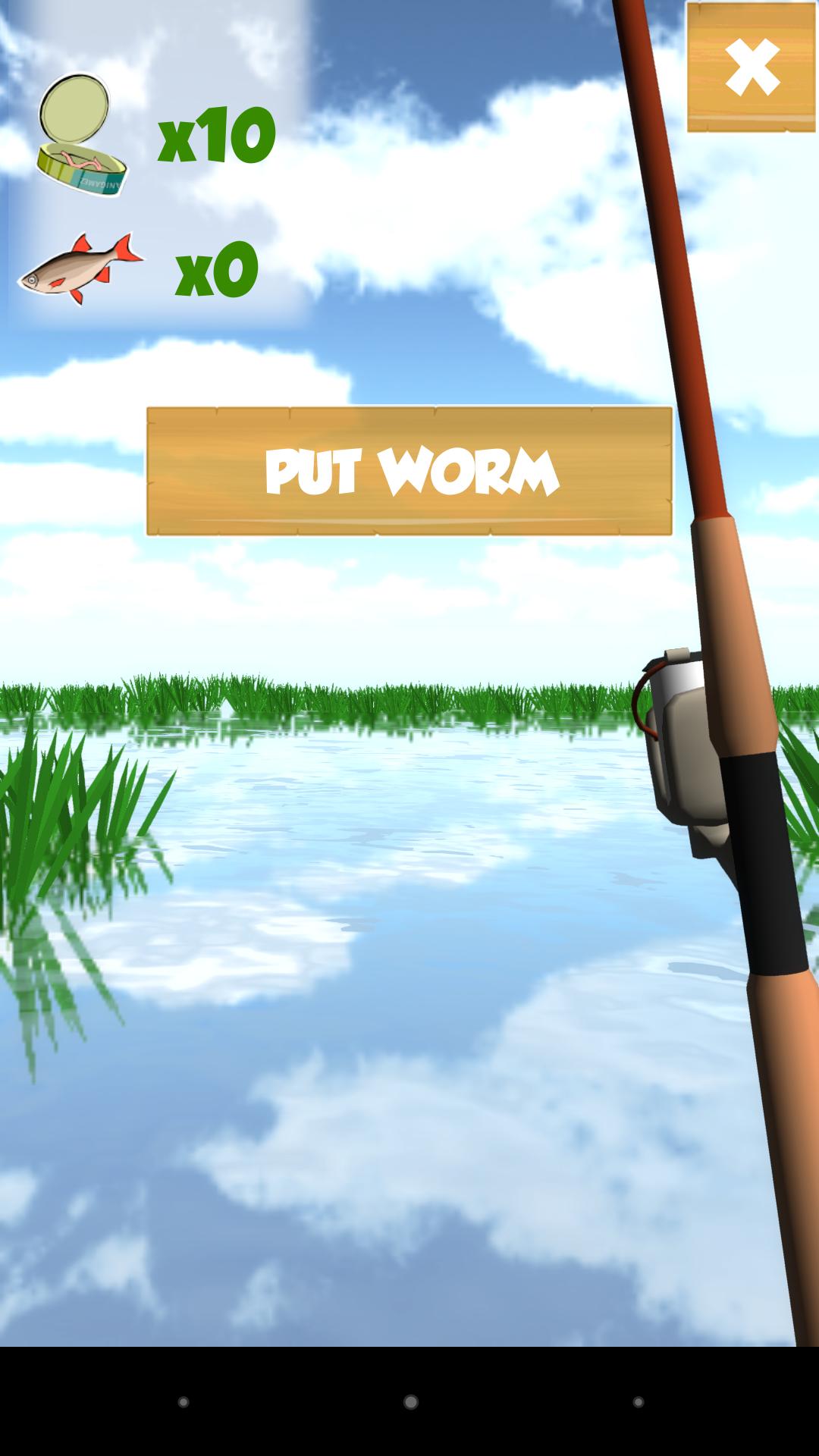 Fishing 3D. Ten Worms