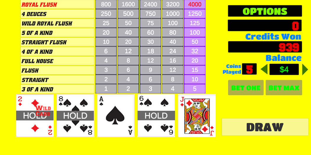 Deuces Wild - Video Poker