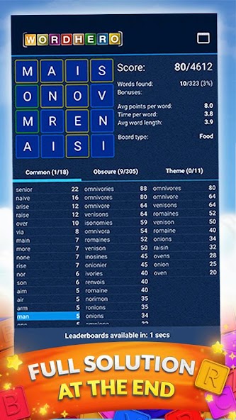 WordHero : word finding game