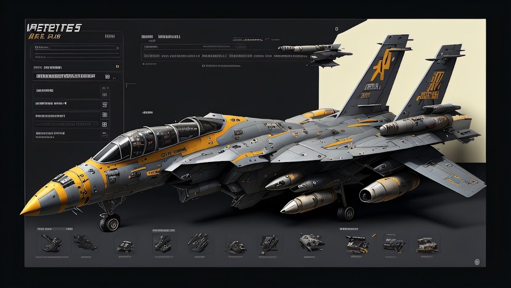 Modern combat jet warplanes