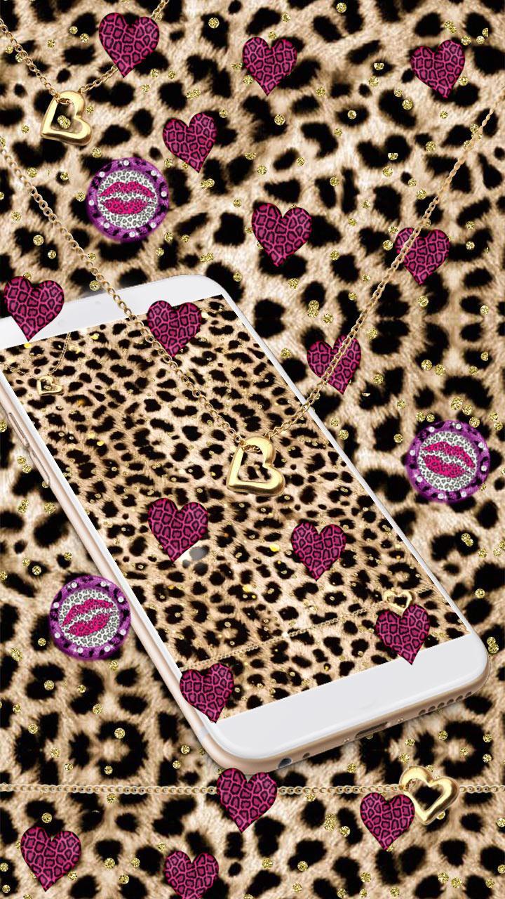 Pink Gold leopard Print Live Wallpaper