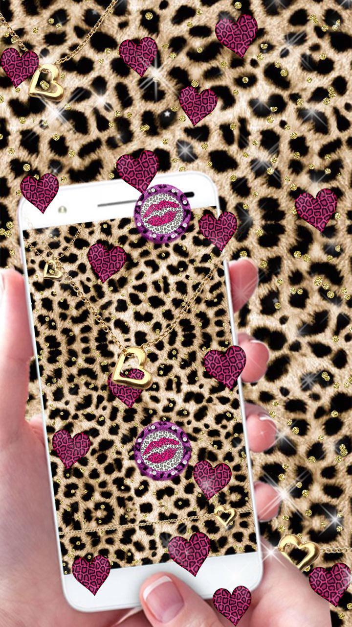 Pink Gold leopard Print Live Wallpaper