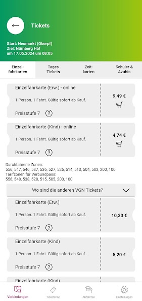 VGN Fahrplan & Tickets