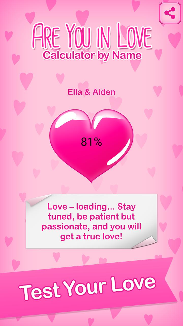 Are You In Love Calculator By Name Prank