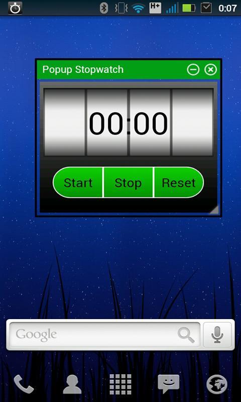 Popup Stopwatch