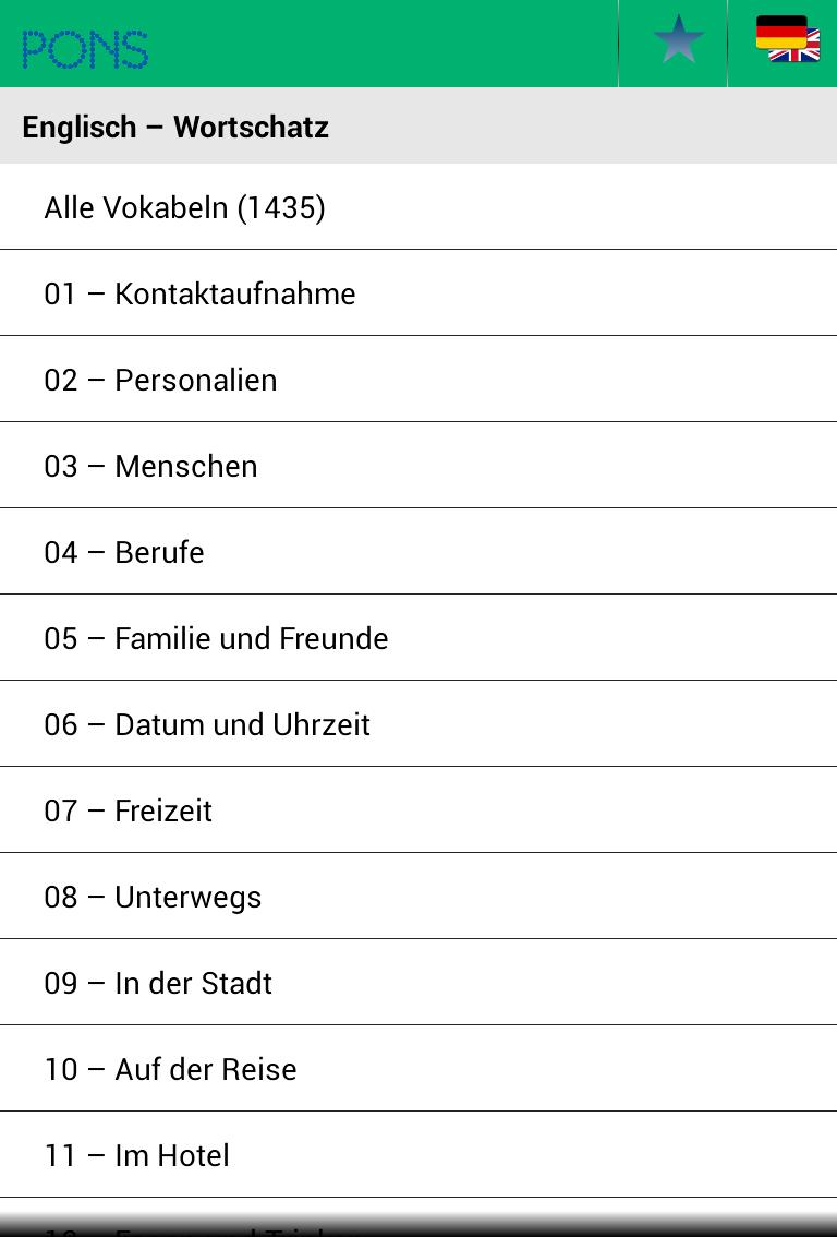 PONS Englisch Wortschatz