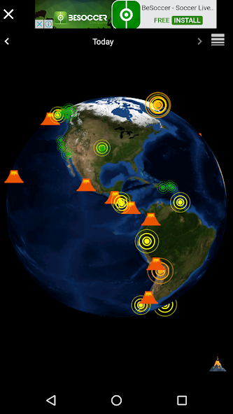 3D Earthquakes Map & Volcanoes