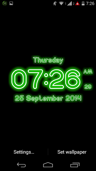 Neon Digital Clock Wallpaper